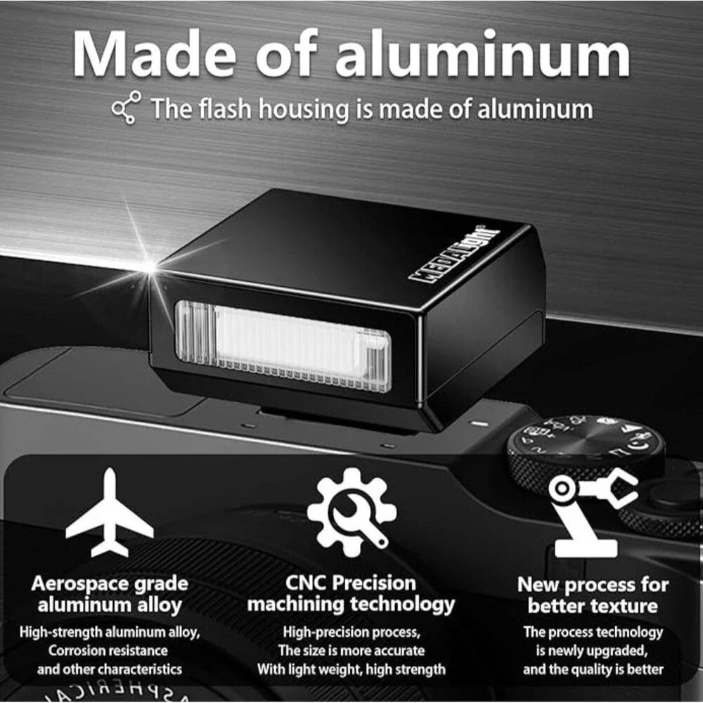 F1s Mini Camera Flash for Ricoh GR3/GR3X/Fuji/Sony ZV1/Nikon/Canon/Olympus